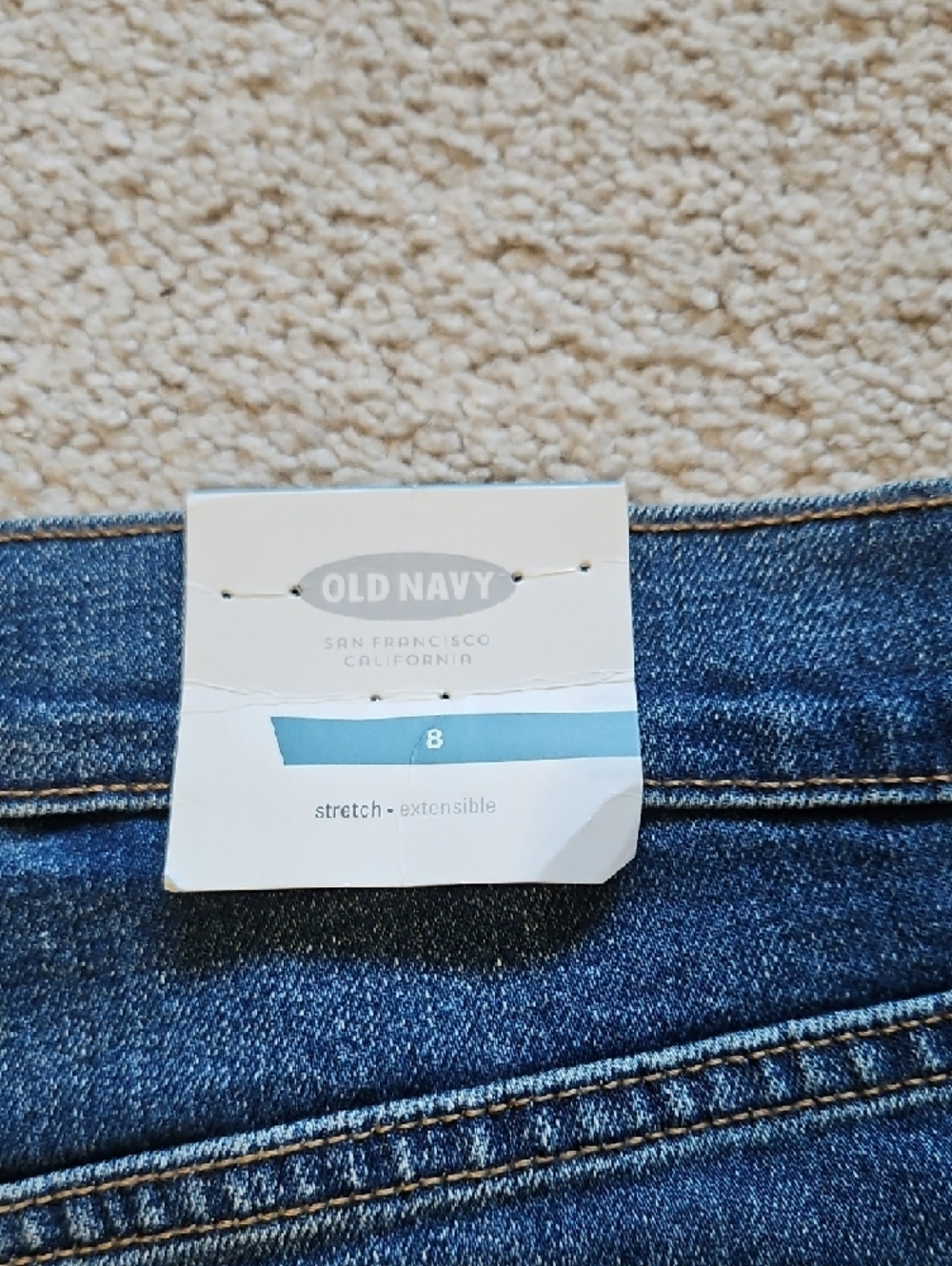 NWT Old Navy Dark Blue Denim Frayed Hem Jean Shorts - Picture 4 of 5